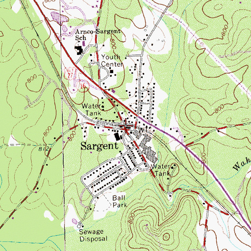 Topographic Map of Sargent, GA