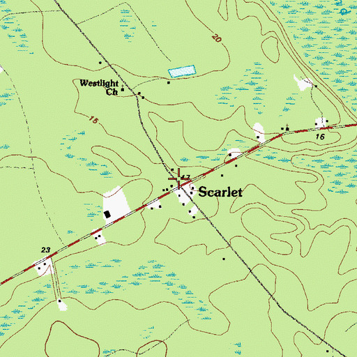 Topographic Map of Scarlet, GA