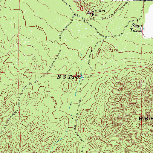 Topographic Map of R S Tank, AZ