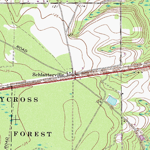 Topographic Map of Schlatterville, GA