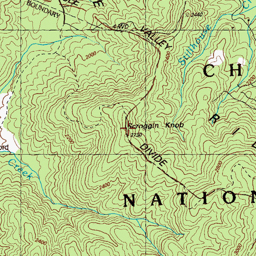 Topographic Map of Scroggin Knob, GA