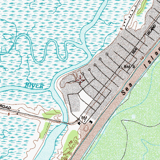 Topographic Map of Sea Island, GA