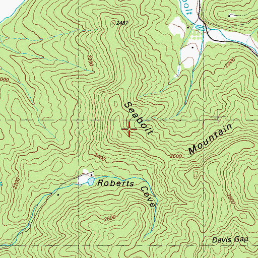 Topographic Map of Seabolt Mountain, GA