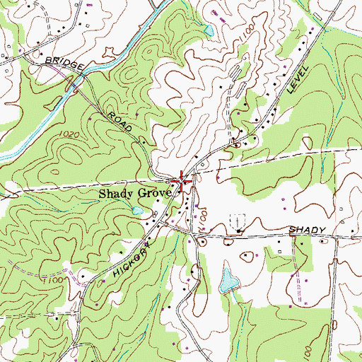 Topographic Map of Shady Grove, GA