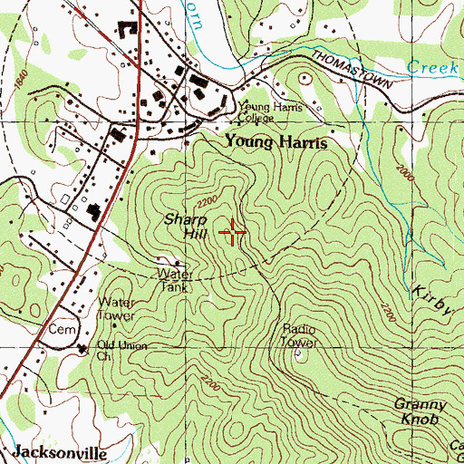 Topographic Map of Sharp Hill, GA