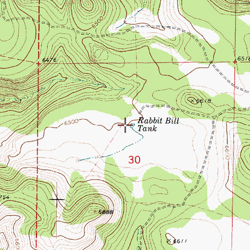 Topographic Map of Rabbit Bill Tank, AZ