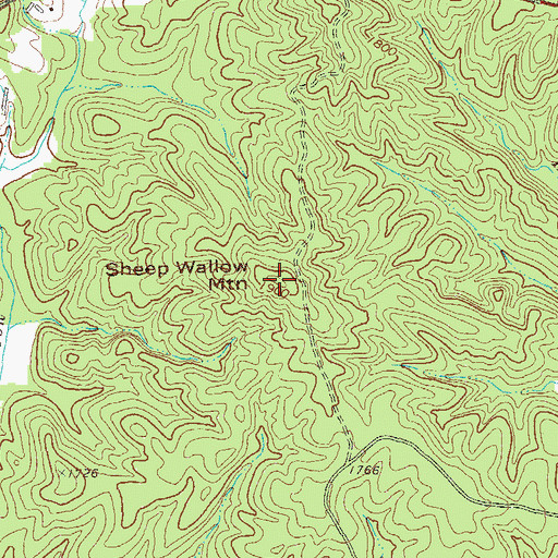 Topographic Map of Sheep Wallow Mountain, GA
