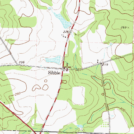 Topographic Map of Sibbie, GA