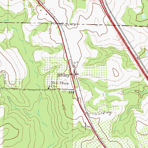 Topographic Map of Sibley, GA