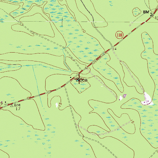 Topographic Map of Silco, GA