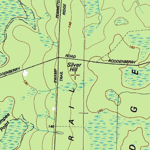 Topographic Map of Silver Hill, GA