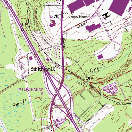Topographic Map of Smithsonia, GA