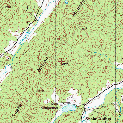 Topographic Map of Snake Nation Mountain, GA