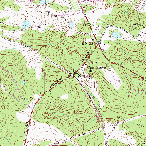 Topographic Map of Snead, GA