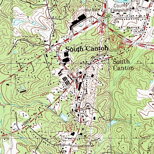Topographic Map of South Canton, GA