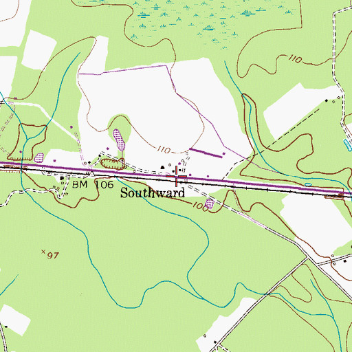 Topographic Map of Southward, GA