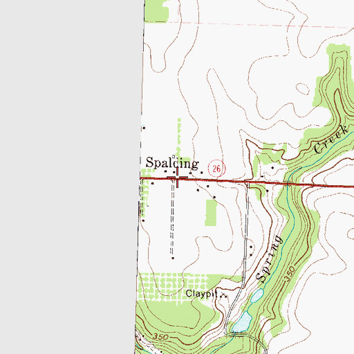 Topographic Map of Spalding, GA