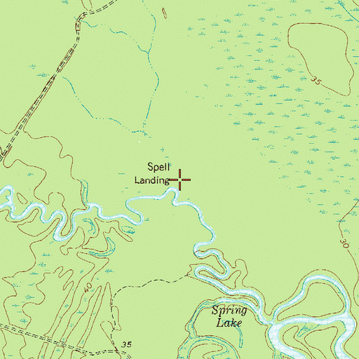 Topographic Map of Spell Landing, GA