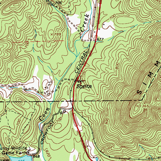 Topographic Map of Sprite, GA