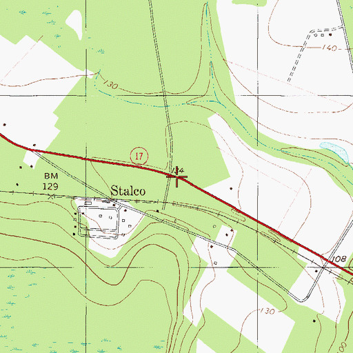 Topographic Map of Stalco, GA