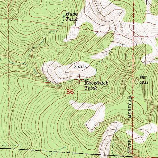 Topographic Map of Racetrack Tank, AZ