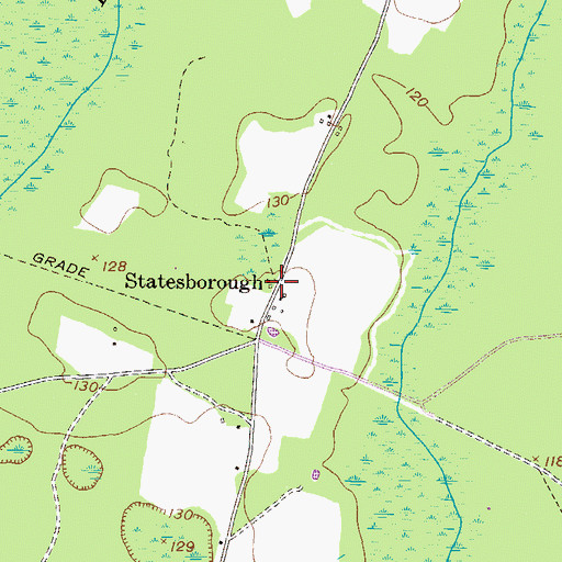 Topographic Map of Statesborough, GA