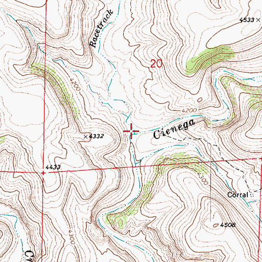 Topographic Map of Racetrack Wash, AZ