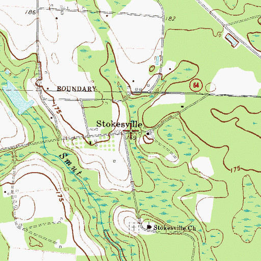 Topographic Map of Stokesville, GA