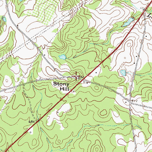 Topographic Map of Stony Hill, GA