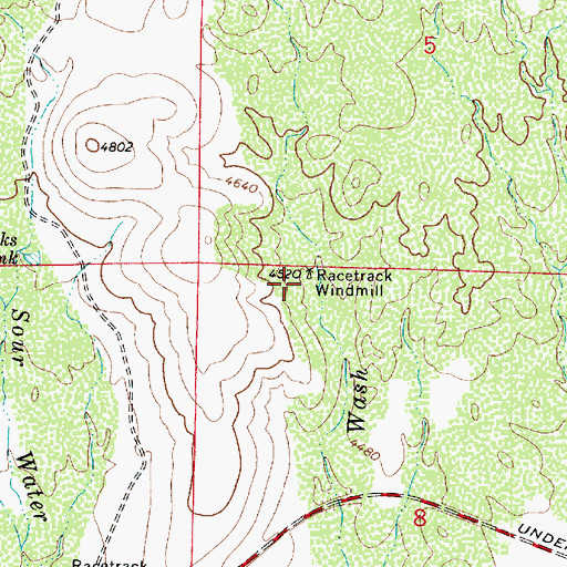 Topographic Map of Racetrack Windmill, AZ