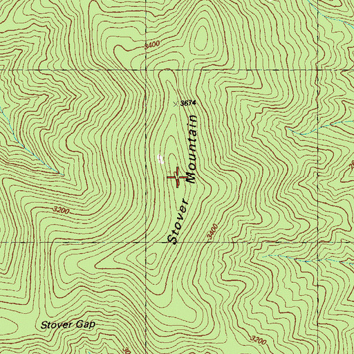 Topographic Map of Stover Mountain, GA