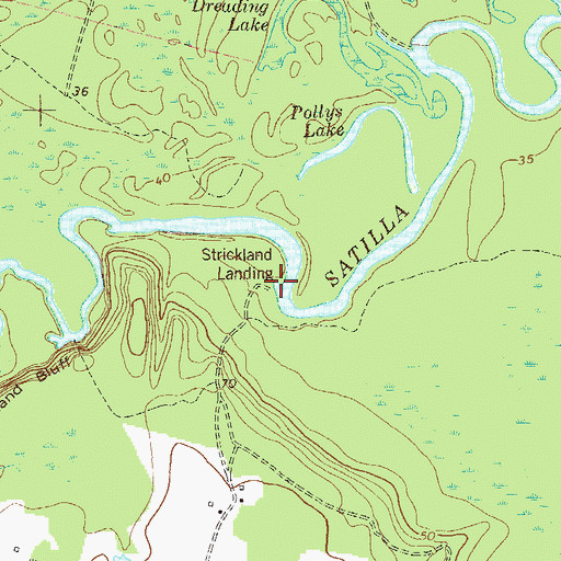 Topographic Map of Strickland Landing, GA