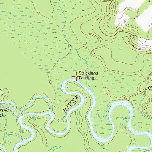 Topographic Map of Strickland Landing, GA