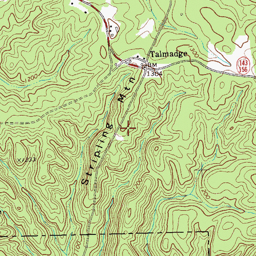Topographic Map of Stripling Mountain, GA