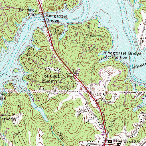 Topographic Map of Sunset Heights, GA