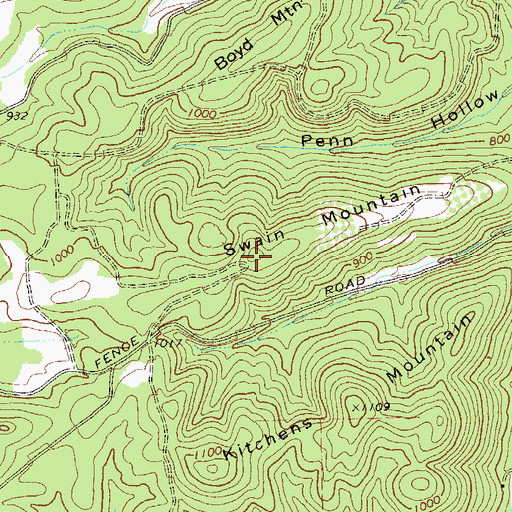 Topographic Map of Swain Mountain, GA