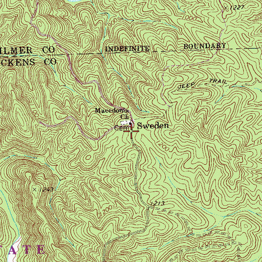 Topographic Map of Sweden, GA