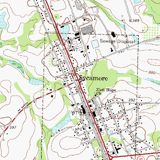 Topographic Map of Sycamore, GA