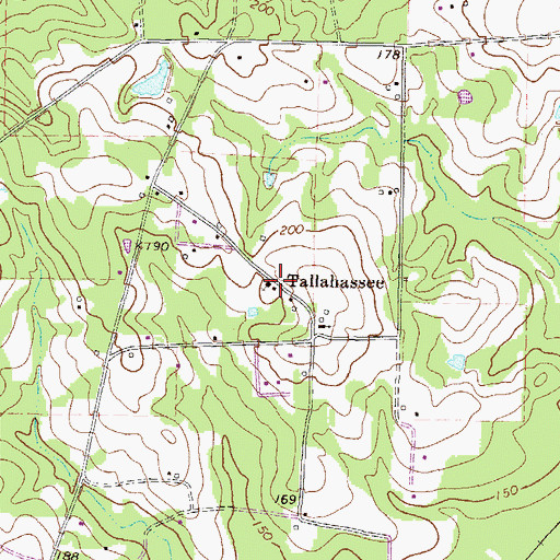 Topographic Map of Tallahassee, GA