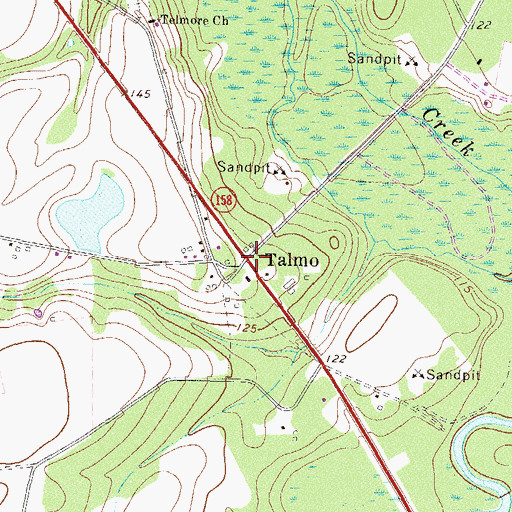 Topographic Map of Talmo, GA