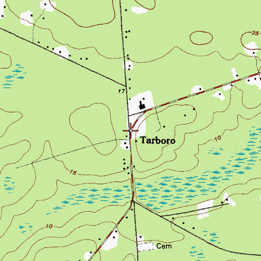 Topographic Map of Tarboro, GA