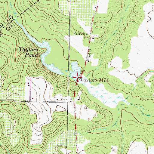 Topographic Map of Taylors Mill, GA