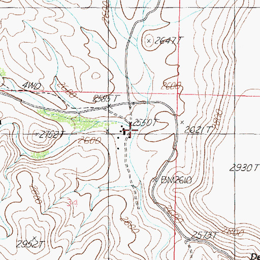 Topographic Map of Cottonwood Creek, AZ