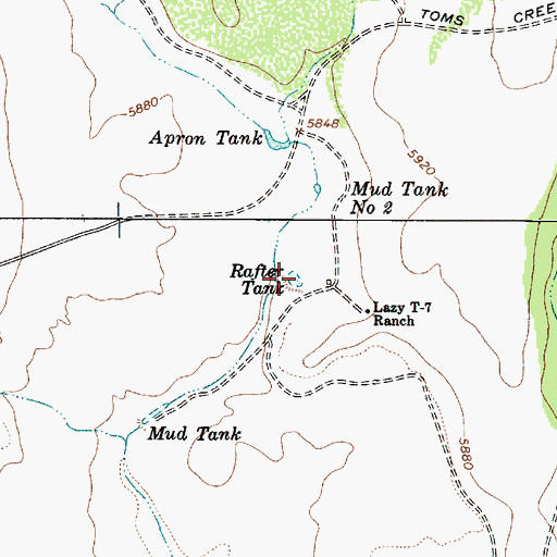 Topographic Map of Rafter Tank, AZ
