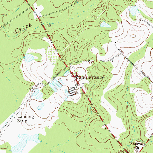 Topographic Map of Temperance, GA