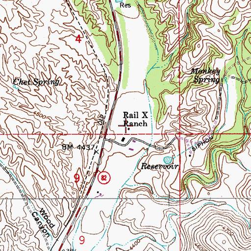 Topographic Map of Rail X Ranch, AZ