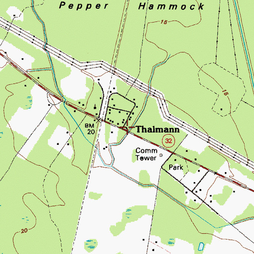 Topographic Map of Thalmann, GA