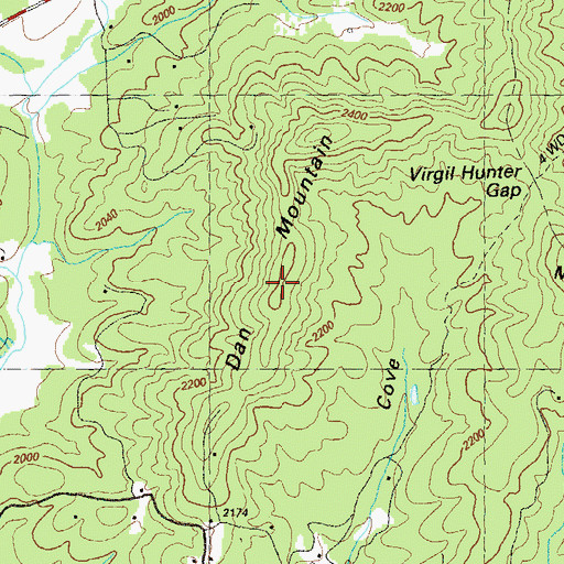 Topographic Map of Dan Mountain, GA