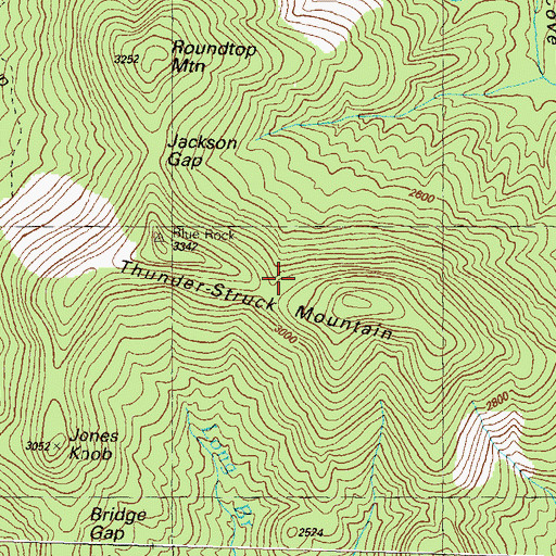 Topographic Map of Thunder-Struck Mountain, GA