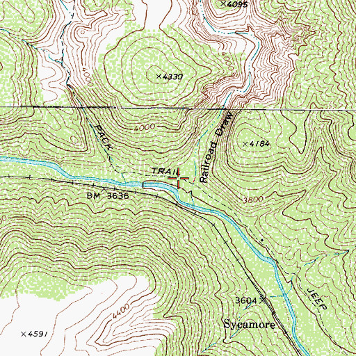 Topographic Map of Railroad Draw, AZ